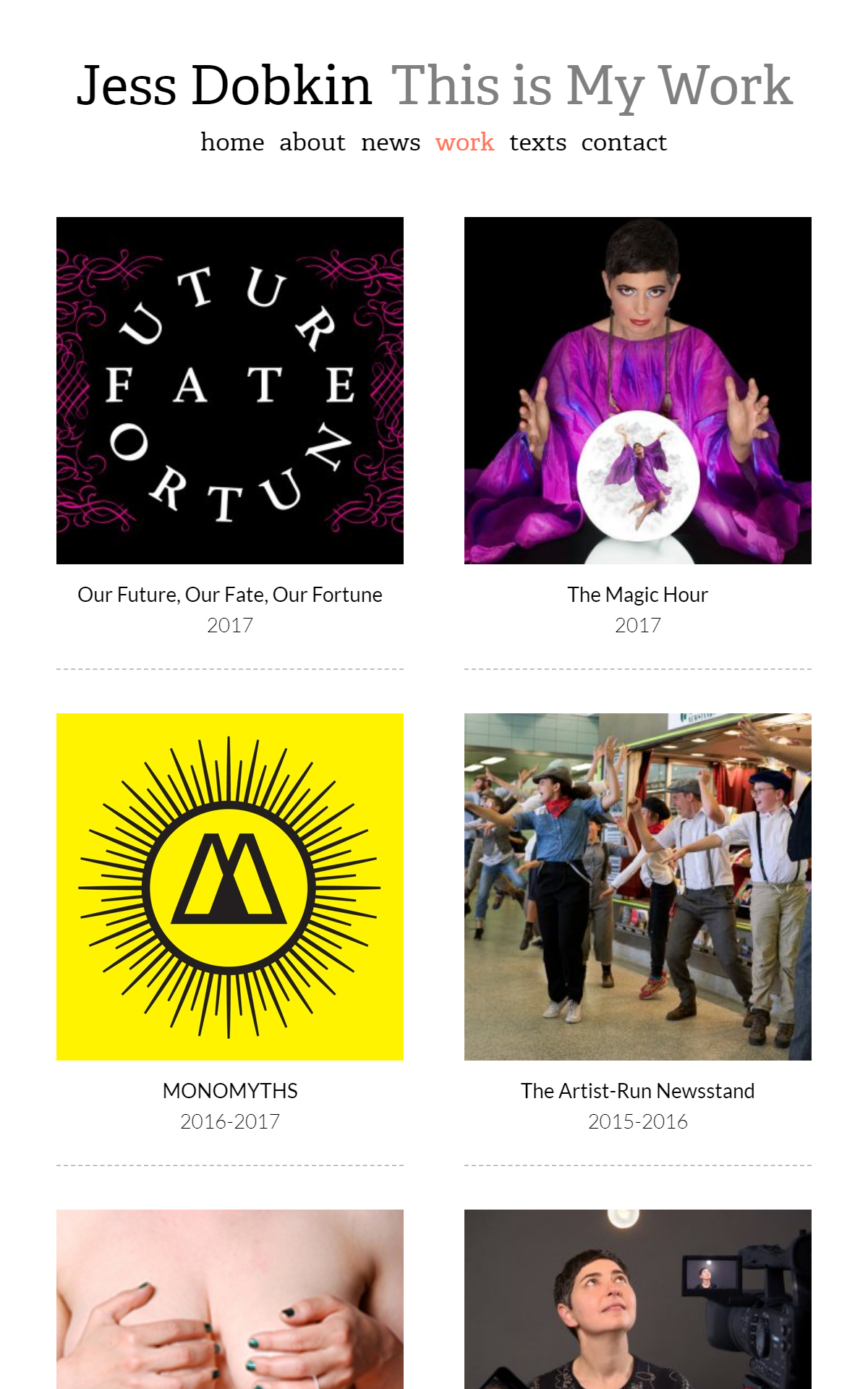 Main Projects Page (Mobile View)